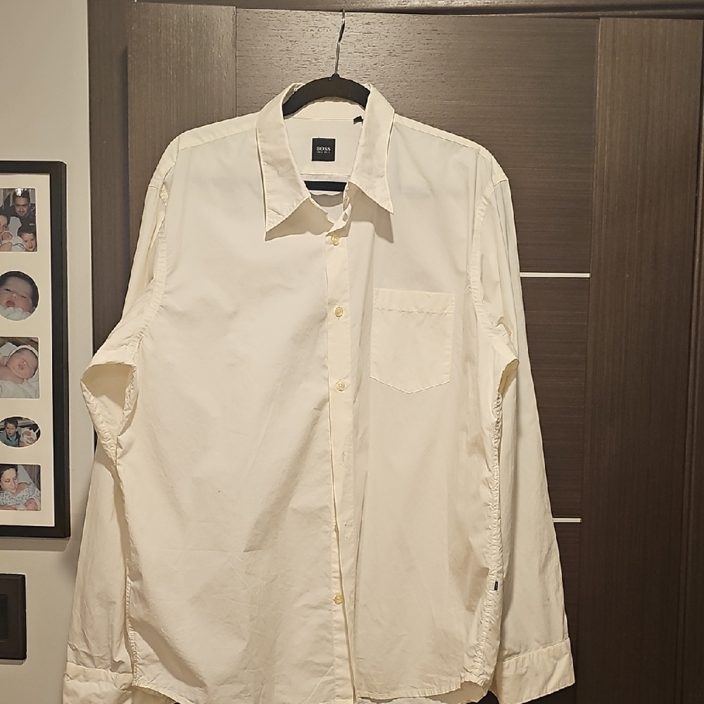 Hugo Boss White Casual Button Down Shirt